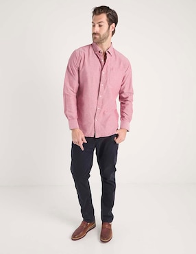 Camisa casual Izod de algodón manga larga para hombre