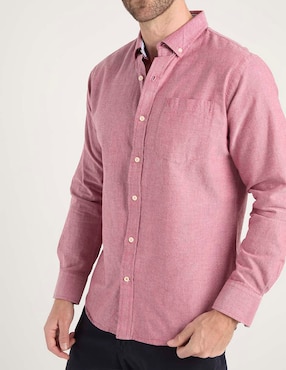 Camisa casual Izod de algodón manga larga para hombre