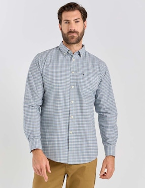 Camisa casual Izod de algodón manga larga para hombre