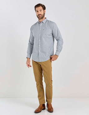 Camisa casual Izod de algodón manga larga para hombre