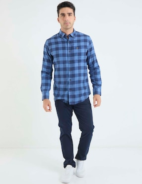 Camisa casual Izod de algodón manga larga para hombre