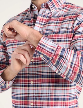Camisa casual Izod de algodón manga larga para hombre