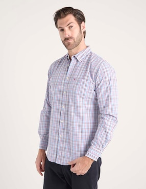Camisa casual Izod de algodón manga larga para hombre