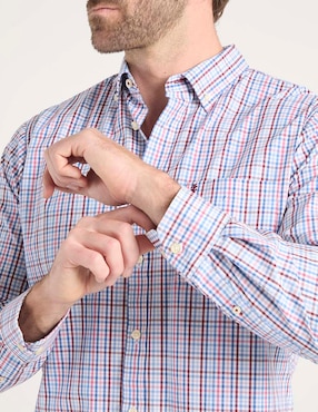 Camisa casual Izod de algodón manga larga para hombre