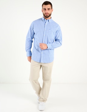 Camisa casual Izod de algodón manga larga para hombre