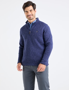 Suéter Izod cuello con cierre para hombre