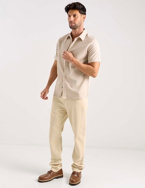 Camisa casual Jbe de algodón manga corta para hombre