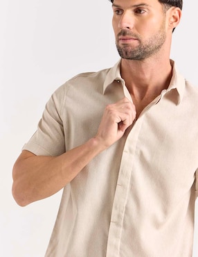 Camisa casual Jbe de algodón manga corta para hombre