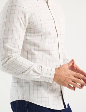 Camisa casual Jbe de algodón manga larga para hombre