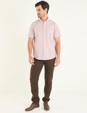 Camisa casual Dioro de algodón manga corta para hombre