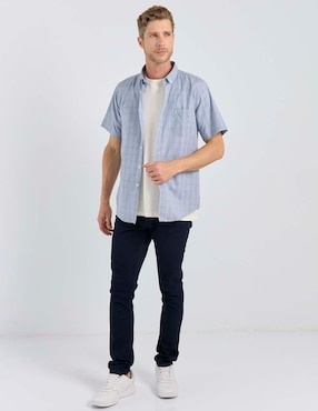 Camisa casual Dioro de algodón manga corta para hombre