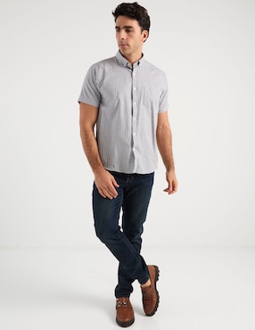 Camisa casual Dioro de algodón manga corta para hombre