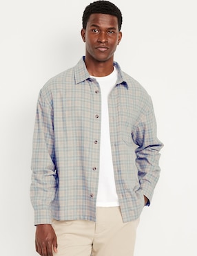 Camisa casual Old Navy de algodón manga larga para hombre
