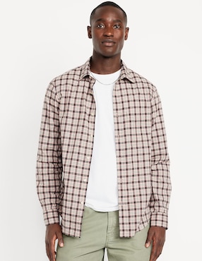 Camisa casual Old Navy de algodón manga larga para hombre