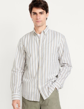 Camisa casual Old Navy de algodón manga larga para hombre