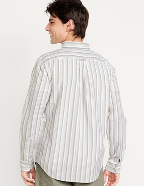 Camisa casual Old Navy de algodón manga larga para hombre