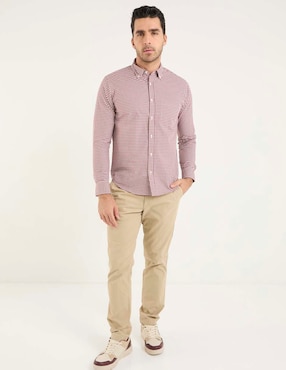 Camisa casual Polosur de algodón manga larga para hombre