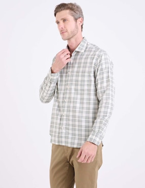 Camisa casual Polosur de algodón manga larga para hombre