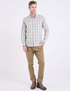 Camisa casual Polosur de algodón manga larga para hombre