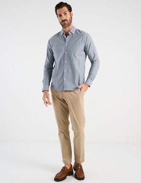 Camisa casual Polosur de algodón manga larga para hombre