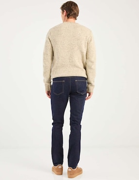 Jeans straight Polosur lavado desgastado para hombre
