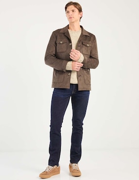 Jeans straight Polosur lavado desgastado para hombre
