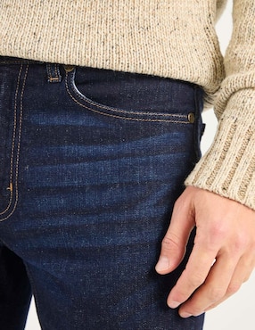 Jeans straight Polosur lavado desgastado para hombre