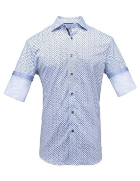 Camisa casual Cuadra de algodón manga larga para hombre
