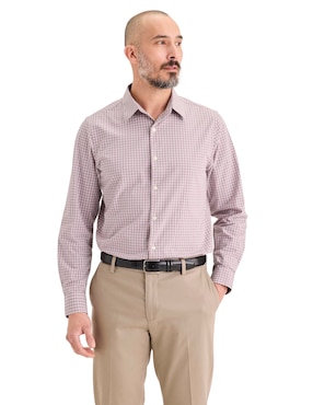 Camisa casual Dockers de algodón manga larga para hombre