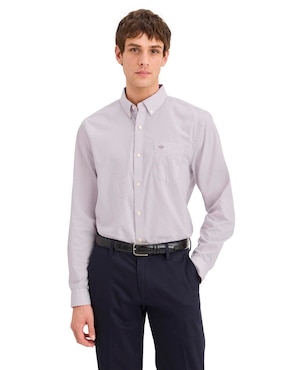 Camisa de vestir Dockers de algodón manga larga para hombre