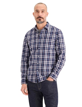 Camisa casual Dockers de algodón manga larga para hombre