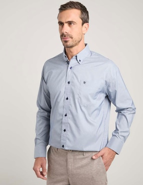 Camisa business casual Cavalatti manga larga para hombre