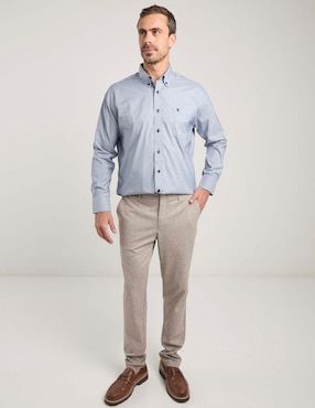Camisa business casual Cavalatti manga larga para hombre