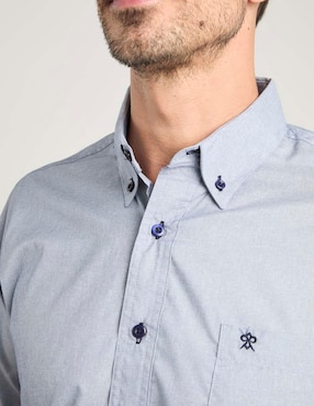 Camisa business casual Cavalatti manga larga para hombre