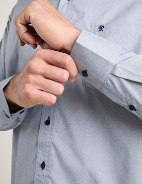 Camisa business casual Cavalatti manga larga para hombre