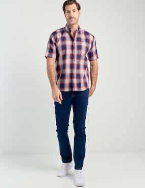 Camisa casual Cavalatti de algodón manga corta para hombre