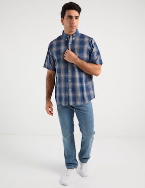 Camisa casual Cavalatti de algodón manga corta para hombre