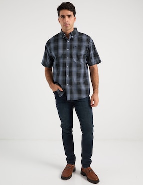 Camisa casual Cavalatti de algodón manga corta para hombre
