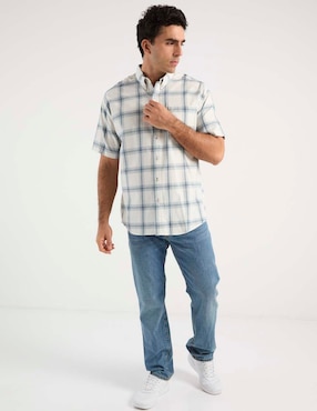 Camisa casual Cavalatti de algodón manga corta para hombre