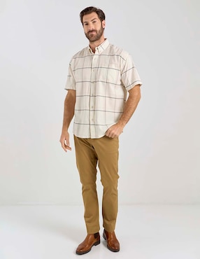 Camisa casual Cavalatti de algodón manga corta para hombre