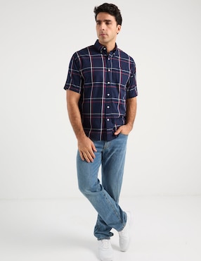 Camisa casual Cavalatti de algodón manga corta para hombre