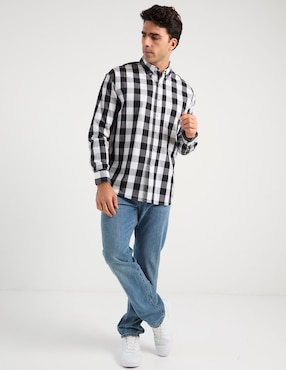 Camisa casual Cavalatti de algodón manga larga para hombre