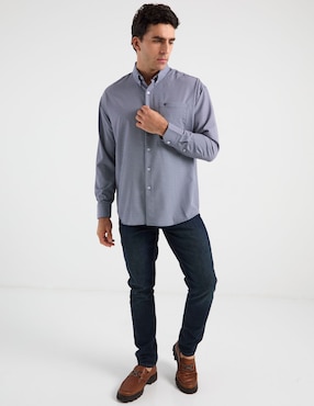 Camisa casual Cavalatti de algodón manga larga para hombre