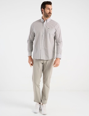 Camisa casual Cavalatti de algodón manga larga para hombre