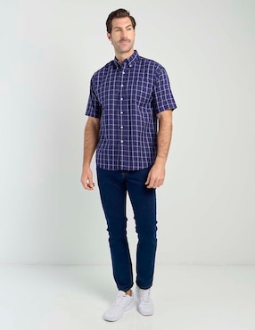 Camisa casual Cavalatti de algodón manga corta para hombre
