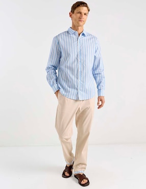 Camisa playa Now & Then manga larga para hombre