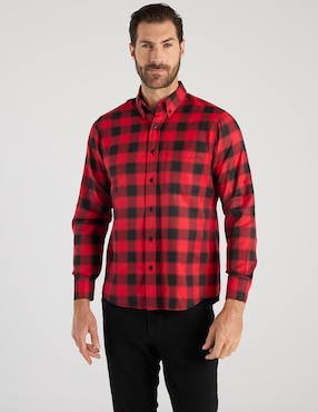 Camisa casual Regent Street de algodón manga larga para hombre