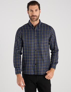 Camisa casual Regent Street de algodón manga larga para hombre