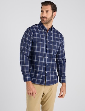 Camisa casual Regent Street de algodón manga larga para hombre