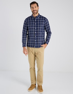 Camisa casual Regent Street de algodón manga larga para hombre
